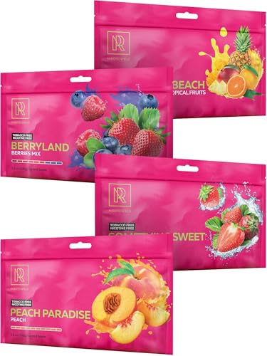 Hookah Flavors Set - (Hooka Bundle contains 4 tastes: Barryland - Something Sweet - Peach Paradise - Sex on the beach) 4 x 100g Shisha Hookah Flavors for 30 Hookah Bowls