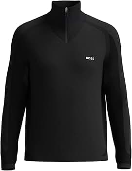 Hugo Boss Men's Zilnar Black Half Zip Sweater (US, Alpha