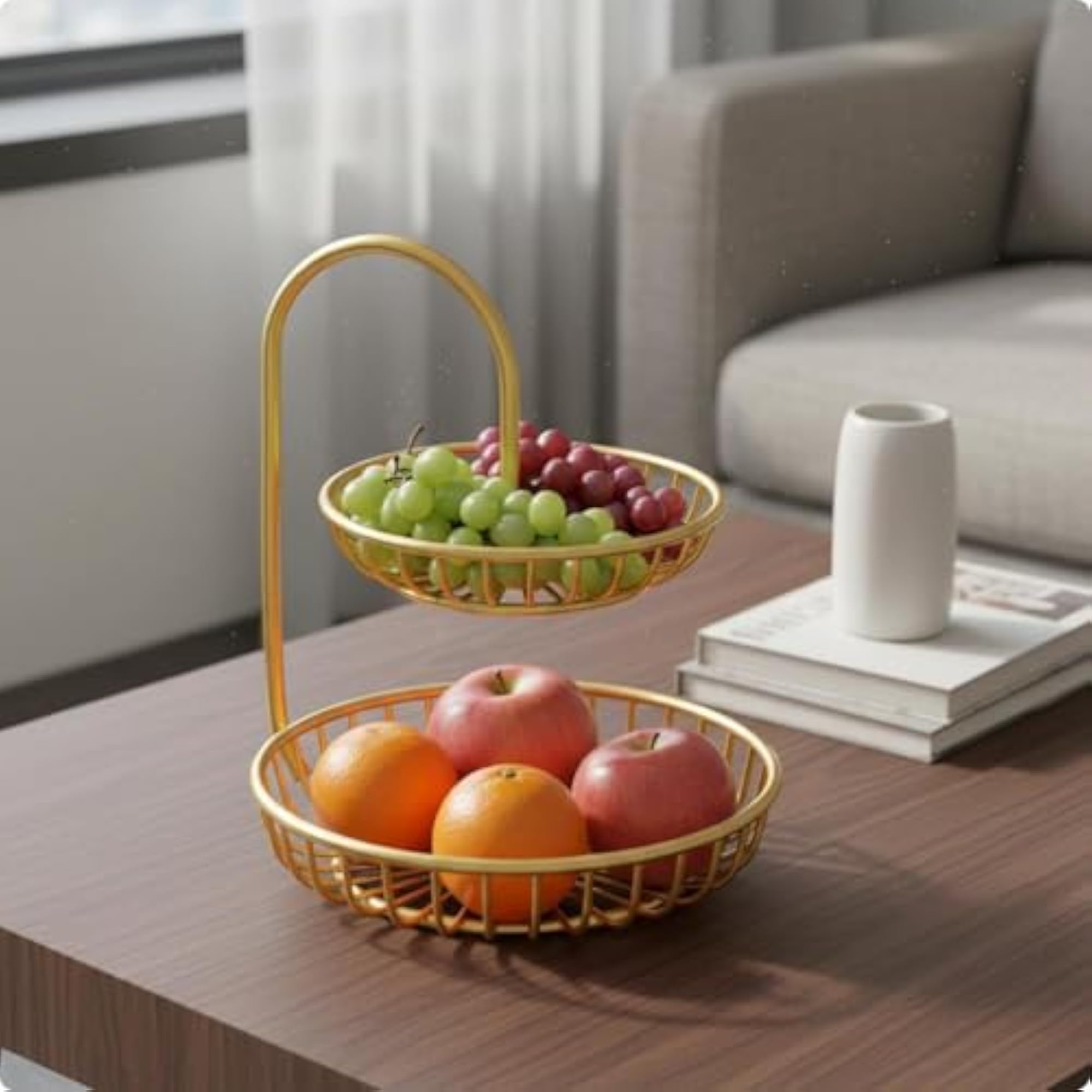 Two Tier Fruit Stand Decorative Look
