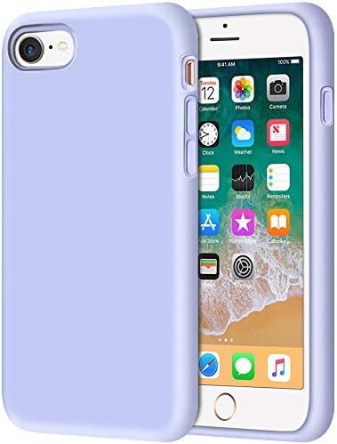 iPhone SE Case 2022/2020, iPhone 8 Case, iPhone 7 Case, Anuck Non-Slip Liquid Silicone Gel Rubber Bumper Phone Case Soft Microfiber Lining Hard Shockproof Protective Cases Cover 4.7", Light Purple