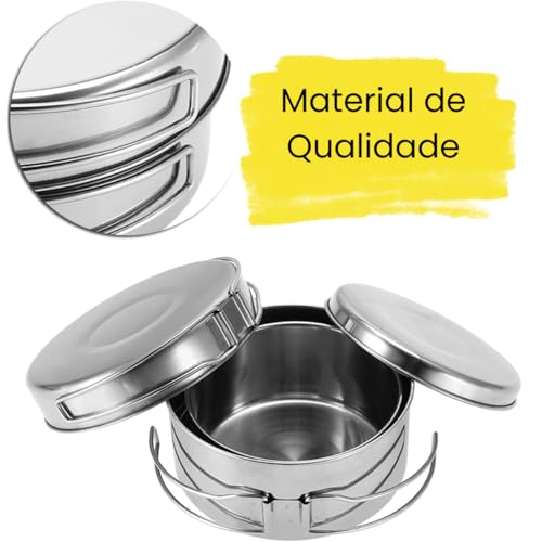 KIT PANELAS EM INOX CAMPING COZINHA ACAMPAMENTO COMPLETO 8 PEÇAS PANELA VIAGEM PRAIA PESCA