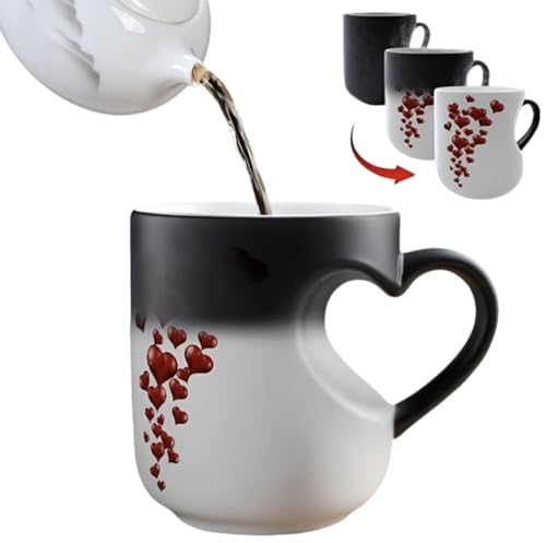 Heart-Shaped Color Changing Magic Ceramic Mug with...