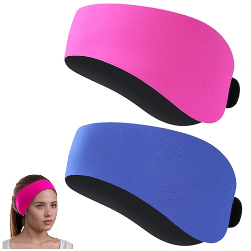 Swimming Headband-Waterproof Swim Ear Band Protection for Kids and Adults Doctor Recommended to Keep Water Out and Hold Ear Plugs in-Water Headband for Surfing,Diving,Pool,Beach,M Size（Pink+Blue）