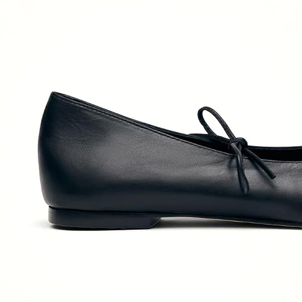 FIFSY Square Toe Ballet Flats for Women Bow Strap Mary Jane Flats Lace Up Comfortable Ballerina Shoes, Black US9.5 by FIFSY - Used condition - Image 5