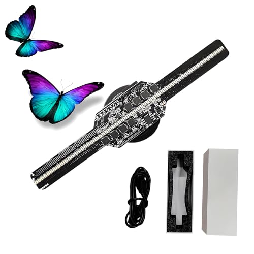 3d Hologram Fan Projector, 14cm Holographic Display With 128 Led Beads, App Control & Free Materials, For Home & Advertising Use