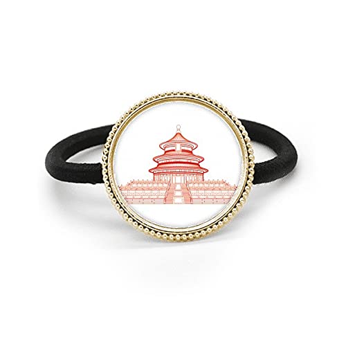 Tocado de metal para evitar tirones con diseño rojo del Templo del Cielo de China