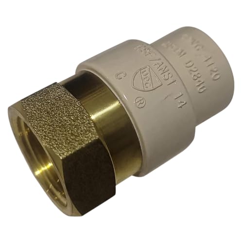 CPVC Transition Coupling, 1/2 inch CPVC x 1/2 inch FNPT, Pack of 25
