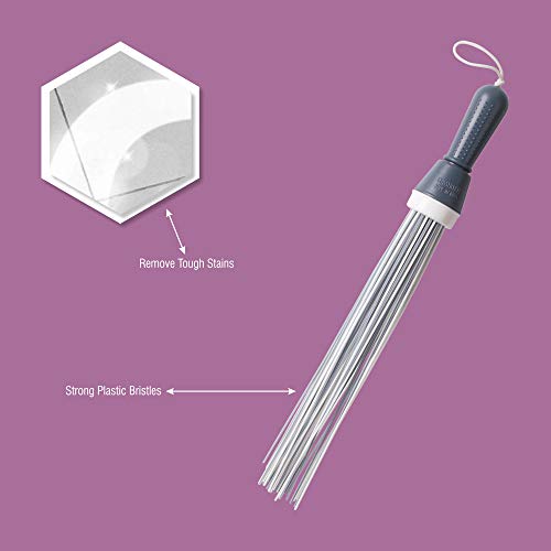 Image of Classy Touch Plastic Broom for Bathroom Cleaning & Home Floor Cleaning| Hard Bristle Broom for Scrubbing in Bathroom|(Size 52 cm, Colour Grey & Aqua) 60 Plastic Sticks(Set of 2)