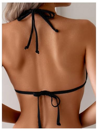 Women's 2 Piece Bikini Sets Cut Out Halter Triangle Swimsuits Bathing Suit Vacation Outfits4