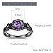 Synthetic Amethyst Ring for Women,18K Black Gold Plated Vintage Purple CZ Stone Wedding Band Gemstone Engagement Rings, Available Sizes 5-10 (10)