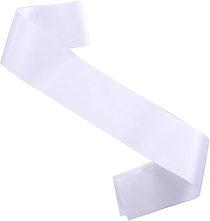 White Sash, 2-Piece White Plain Sashes, Personalized Satin Sash, Personalized Sash for Bachelorette/Graduation/Birthday - DIY Custom Party Decor
