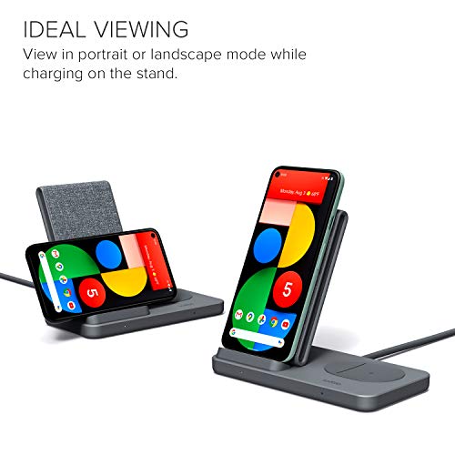 Iottie Ion Wireless Duo Certified By Google 10W Stand + 5W Pad Qi-Certified Charger | Made For Google | Compatible With Google, Google Pixel, Pixel Buds | Includes Power Cable & Adapter | Dark Grey #TOP3
