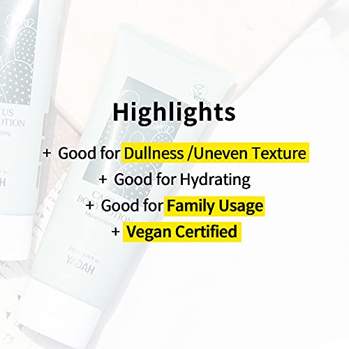 Yadah Cactus Body Lotion 6.76Fl.oz. – 69.58% Of Cactus Instead Of Water, Vegan Paraben Free Non Sticky Moisturizing Emulsion For Dry Sensitive Skin #TOP2