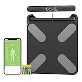 FITDAYS 8-Electrode Smart Scale: Full Body Composition Analyzer, 27 Metrics via Bluetooth Fitdays APP, 400lbs（FG2202WB+ER307）