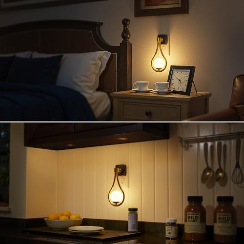 Image of Briignite LED Night Light, Night Lights Plug into Wall, 0-100LM Dimmable Nightlight, 330 Rotating with Dusk to Dawn Sensor, Adjustable Brightness for Kids, Bathroom, Bedroom, Hallway, Stairway