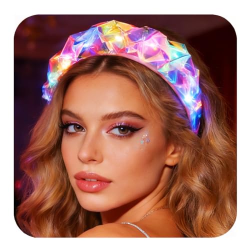 CAKURE Light Up Headbands Led Headband Glow Costume Hair Accessories for Women and Girls