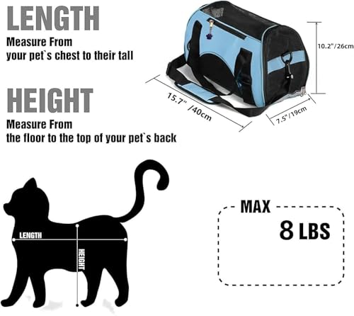 image for ZaneSun Cat Carrier,Soft-Sided Pet Travel Carrier for Cats,Dogs Puppy 