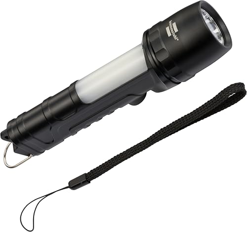 Brennenstuhl LuxPremium LED Taschenlampe THL 300 / COB Handlampe mit Seitenlicht (max. 30h Leuchtdauer, 8 Modi, 360+240 lm, IP54, batteriebetrieben,...