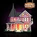 Pink Palace House Building Set with Lights, Halloween Haunted House Blocks Toy, Halloween House Kit for Kids Adults, Compatible with Lego, Christmas for Girls and Boys, Aged 8+ (1349PCS)