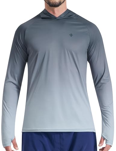 NOMINATE Mens UPF 50+ Hoodie Swim Shirts Long Sleeve Sun Protection SPF Rash Guard Shirt UV for Beach Swimming Fishing2