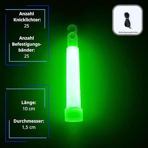 Power-Knicklicht 4\ - 25er Bulkpack Grün (Länge 10cm Durchmesser ca.1,5 cm)