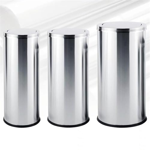 Papelera de baño de acero inoxidable compacta con tapa basculante 6