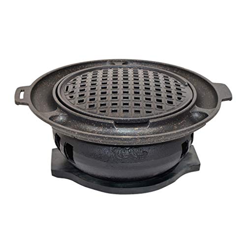 Barbacoa coreana portátil para 510 personas, uso en interiores y exteriores, parrilla colorida de hierro fundido, ideal para reuniones y fiestas, diseño fácil de limpiar