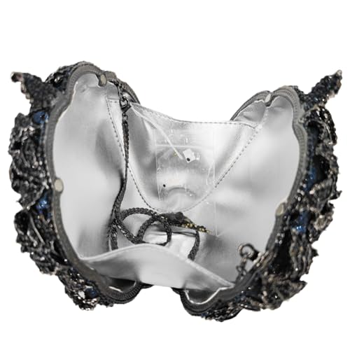Image of Boutique De FGG Mini Round Flower Crystal Clutch Purses for Women,Formal Evening Bags,Rose Wedding Clutch Bag Party Handbags