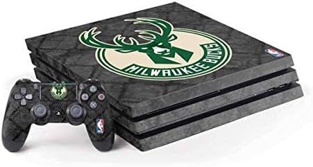Skinit Decal Gaming Skin compatible with PS4 Pro Console and Controller Bundle - Officially Licensed NBA Milwaukee Bucks Rusted Dark Design