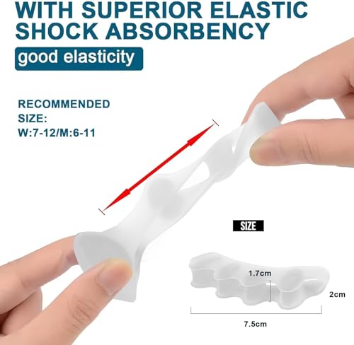 Image of Bunion Corrector Silicone Toe Separators For Fast Pain Relief - Orthopedic Bunion Spacers Spreader Free Size (White AFT)