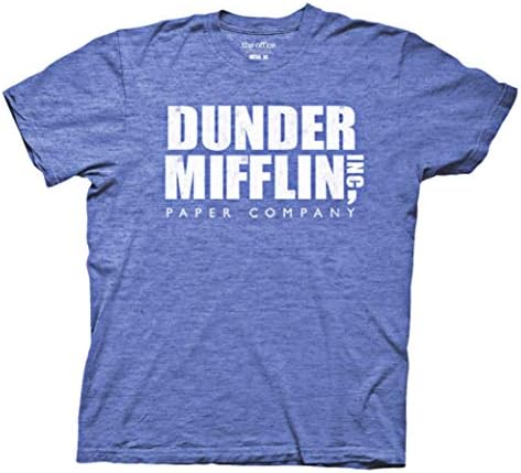 Ripple Junction The Office Men's Short Sleeve T-Shirt Dunder Mifflin Paper Company TV Sitcom NBC Show Heather Royal Blue
