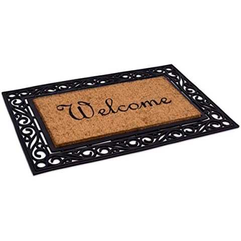 BirdRock Home Classic Welcome Brush Coir Doormat Cover