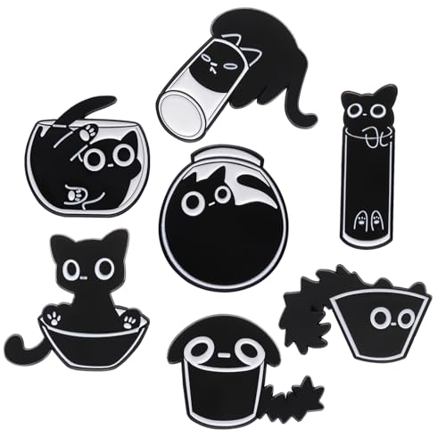 Image of Creative Cat Themes Enamel Pins Set - Lovely Cats Brooch Pin for Backpack Bag Hat, Gifts for Cats Lover