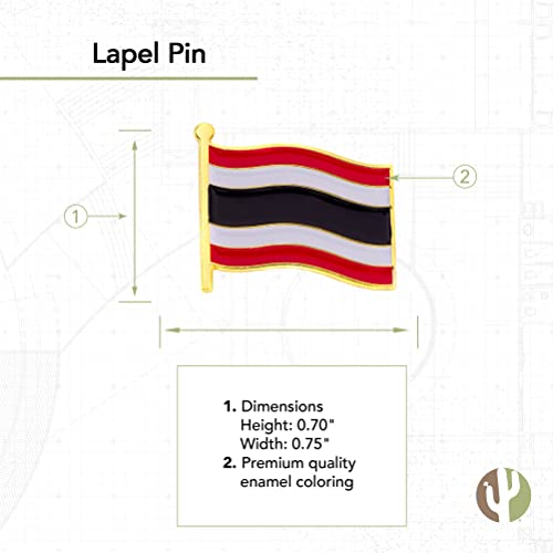 Épinglette en émail drapeau Thaïlande en métal de qualité - 2