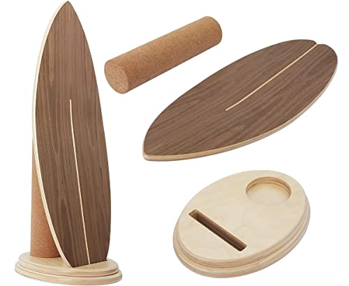 Balance Board Indoor Surfboard Surf Style Home Fitness with Wheel for Exercise, Athletic Training...