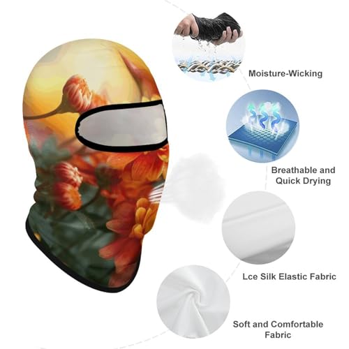 Balaclava para hombre y mujer, máscara para esquí con diseño floral de otoño, cubre rostro completo, ideal para ciclismo miniatura 3
