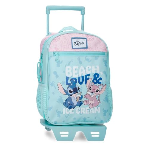 Joumma Disney Beach & Love Mochila con Carro Turquesa Verde 23x28x10 cm Poliéster 6,44L
