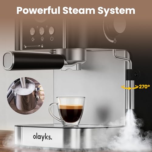 Image of Espresso Machine with 20 Bars, Professional Espresso Coffee Maker with Milk Frother for Milk, Cappuccino, Espresso Coffee Maker with Removable 1.8L Water Tank,