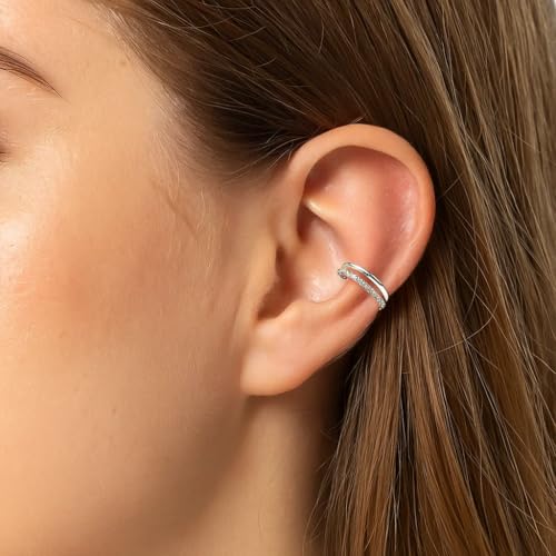 VOJO G23 Titanium 16G Cartilage Septum Hoop Piercing Jewelry Double Row Plated CZ Beads Conch Nose Rings Tragus for Women Men3