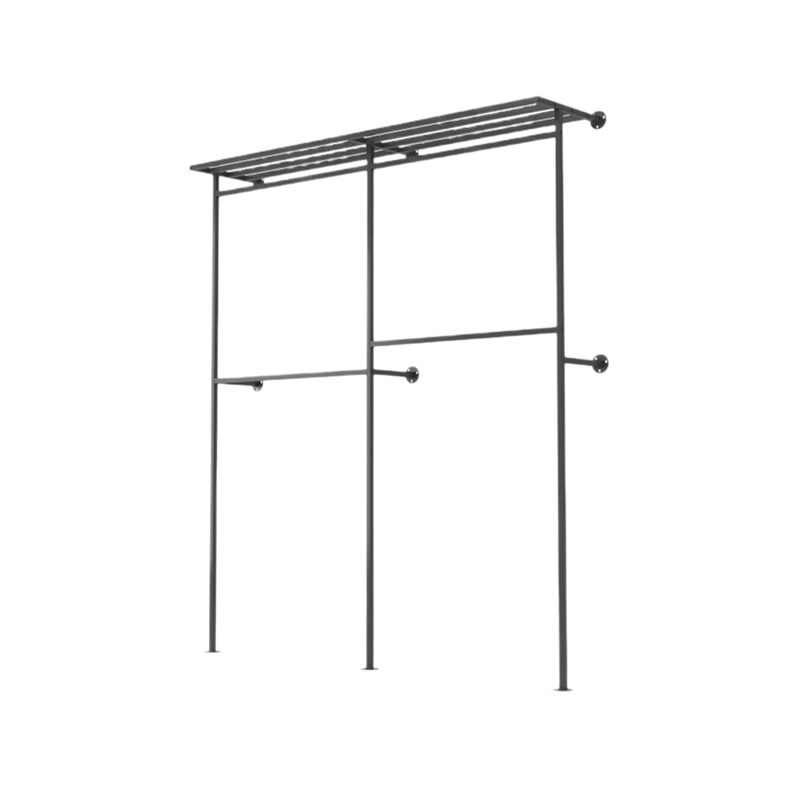 CFY652 Clothing Store Wall Mounted Display Shelves for Home Use, Bedrooms, Cloakrooms, Simple Double-layer for Clothing Stores Clothes Hangers(Medium)