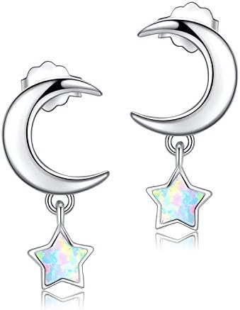 925 Sterling Silver Opal Stud Earrings for Women, Cute Opal Earrings Jewelry Hypoallergenic Gifts for Girls with Gift Box