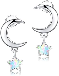 925 Sterling Silver Opal Stud Earrings for Women, Cute Opal Earrings Jewelry Hypoallergenic Gifts for Girls with Gift Box