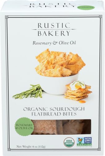 Generic Rustic Bakery! Flatbread Bite Rosemary Olive Oil 4 Oz Pack Of 12