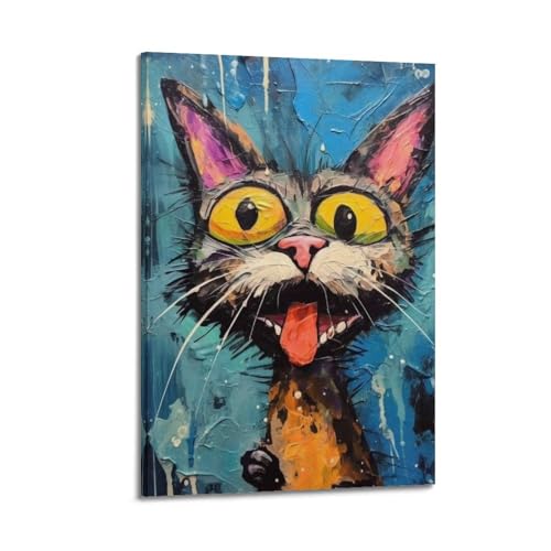 Poster chaton graffiti koanga toile moderne chambre 60x90