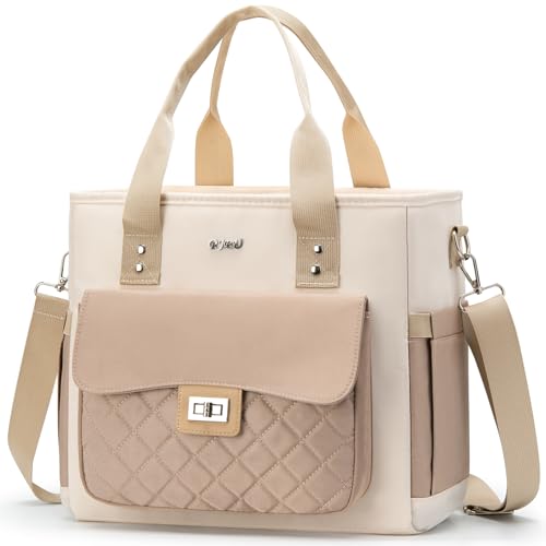 RJEU Lonchera para mujer para el trabajo, bolsa de almuerzo grande aislada a prueba de fugas, bolsa de almuerzo para adultos, loncheras para mujer (Caqui Beige, 16L)