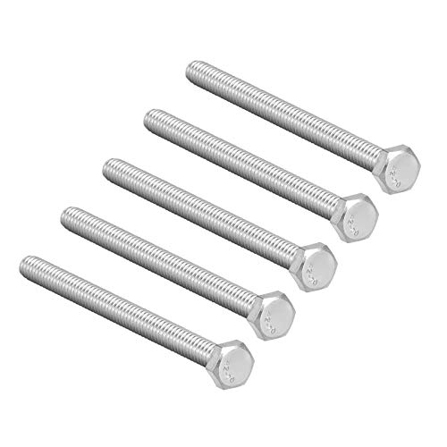 Image of 5 Pcs M6 Hex Bolt M6-1 x 90mm UNC Hex Head Screw Bolts A2-70(304) Stainless Steel Fully Threaded Hex Tap Bolts,Plain Finish,Fully Threaded (M6 x 90mm)
