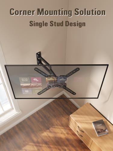 Image of Mounting Dream UL Listed TV Wall Mount for Most 26-60 Inch TV Full Motion | Corner TV Mount Design, Articulating Wall Mount TV Bracket Swivel and Tilt, Single Stud Max VESA 400x400mm, Up to 77LBS
