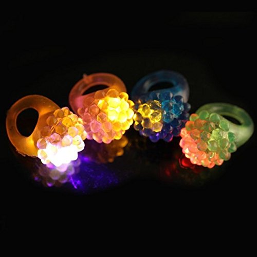 Liroyal2 Pcs Strawberry Shape Flashing Led Ring Luminous Finger Lamp