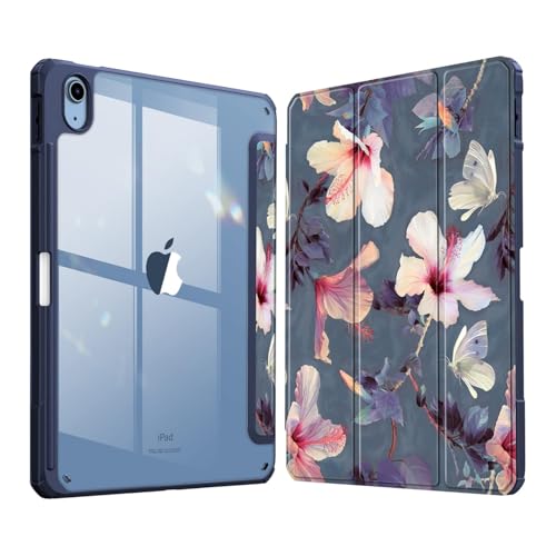 Image of MOCA Case for iPad A16 11th Gen 11 Inch 2025 & iPad 10th Gen 10.9 Inch 2022, Clear Back Cover, TPU Shockproof Frame, Auto Wake Sleep, Slim Transparent Protective Tablet Case (Hibiscus)