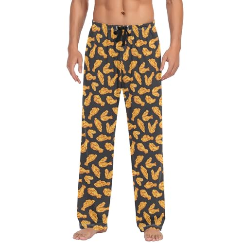 ALAZA Crispy Fried Chicken Men's Pajama Pants Lounge Pants Sleep Pajama Pant Bottoms